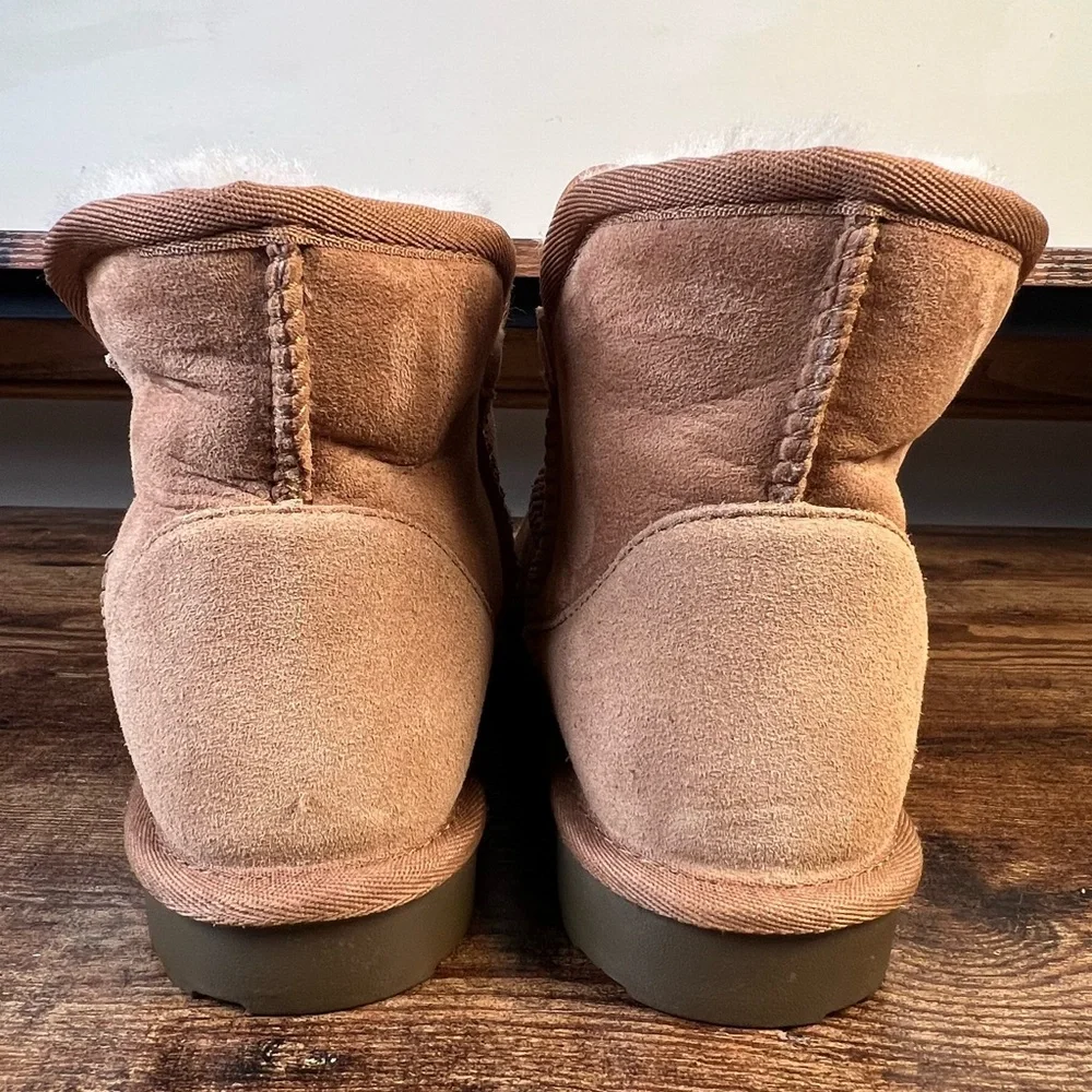 Shearling Style Tan Suede Winter Boots Ugg Lookalike Unbranded Women's 6
